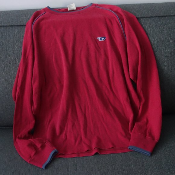 Diesel Maroon Long Sleeve 100% Cotton Made in Italy Shirt Size M - Picture 1 of 12
